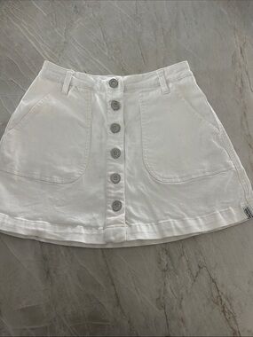 Rhythm. White Button-Front Mini Skirt